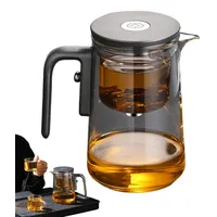 Enchantipot Magische Teekanne Mit Wassertrennung, 800ml Wassertrennung Glas Teekanne Mit Holzgriff, Witchcrafts Teapot, Glas Teekanne, Filterglas Teekanne Drucksteuerung, Magische Teekanne Mit Teesieb