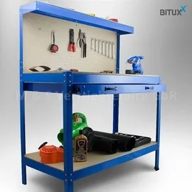 BITUXX Lochwand Stahl 115 x 55 x 140 cm Blau