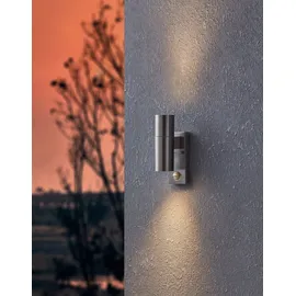 EGLO LED Außen-Wandleuchte Riga 5 21,5 x 6,5 cm Bewegungsmelder GU10