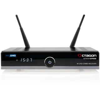 Octagon SF8008 V3 UHD 4K Supreme Combo Receiver, Sat- Kabel- & DVB-T2 Receiver, E2 DVB-S2X DVB-C/T2 PVR Aufnahmefunktion, M.2 M Key, Gigabit LAN, Kartenleser, Sat to IP, WiFi WLAN
