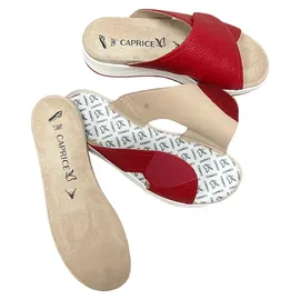 CAPRICE Damen Sandale aus Leder, Rot (RED Deer), 38