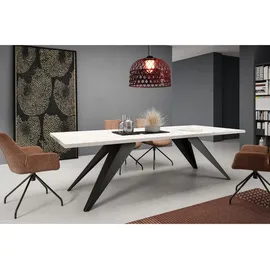 Feldmann-Wohnen Esstisch, Weiß, Anthrazit, Holz, Rechteckig,Rechteckig, Stativgestell, 80x76x140 cm, Esszimmer, Tische, Esstische