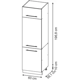 Vicco Kühlumbauschrank Fame-Line 60 x 0 x 0 cm Schwarz