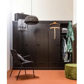 Woood Garderobenschrank Connect 140 x 195 x 53 cm Schwarz