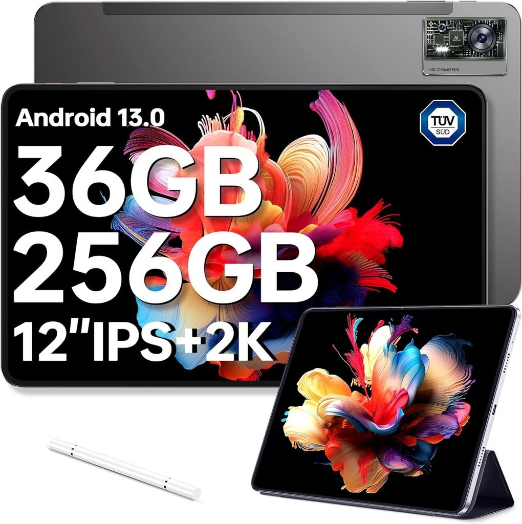 OUKITEL OT5 Tablet 12 Zoll 36(12+24)GB RAM +256GB ROM (2TB TF) Helio G99 Octa-Core Tablet Android 13, 11000mAh Gaming Tablet, 2K Display Dual SIM T...