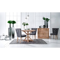 JVmoebel Esstisch, Klassischer Design Rundtisch Runder Tisch Holz Tische 110 / 140cm beige