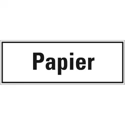 Aufkleber I Hinweisschild Papier, weiß/schwarz, Folie, selbstklebend, 297x105mm