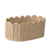 Dekorativer Weidenkorb, funktionaler Korb, 41 x 25 x 18 cm, gewebter Mülleimer für Schrankregale, Seil-Aufbewahrungsbox für Badezimmer, Speisekammer, Rattan-Organizer-Behälter