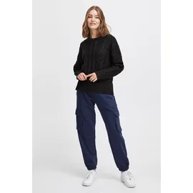 Oxmo Strickfleece-Pullover Schwarz S