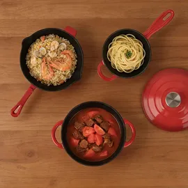 casativo Profi Gusseisen Topf-Set 3-tlg. Pfanne + Kochtopf + Stielkasserolle