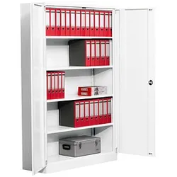 Gürkan Stahlschrank 109720 weiß 120,0 x 42,0 x 195,0 cm, aufgebaut