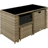 Tectake tectake® Rattan Sitzgruppe, Palermo für 2 bis 4 Personen, - Naturbelassen