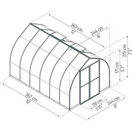CANOPIA Bella Alu HKP 6 mm 8,9 m2 inkl. Fundament