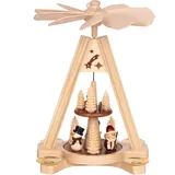 SAICO Original Weihnachtspyramide PE2150, Tischpyramide - Schneemann und Weihnachtsmann, hölzerne Dekoration für Tisch und Schrank - Made in Germany