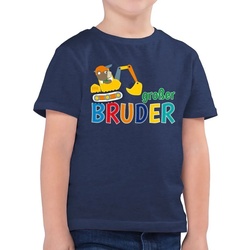 Shirtracer T-Shirt Großer Bruder Bagger Großer Bruder blau 104 (3/4 Jahre)
