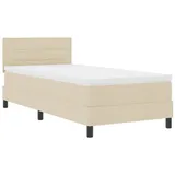 vidaXL Boxspringbett mit Matratze Beige 100x200 cm Stoff
