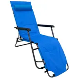 AMANKA Campingstuhl 178x60cm - Liegestuhl Sonnenliege Strandliege Campingliege Klappliege Blau