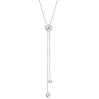 Elli Halskette Damen Halskette Y-Chain Kreis Geo mit Kristalle in 925 Sterling Silber