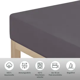 OTTO home Spannbettlaken Jersey 160 x 200 cm anthrazit