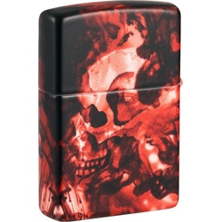 Zippo Feuerzeug ZIPPO Benzinfeuerzeug "Spooky Skulls" in rot color 540° rot