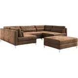 DeLife Wohnlandschaft Elio 300x185 cm mit Hocker