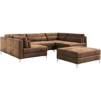 DeLife Wohnlandschaft Elio 300x185 cm mit Hocker