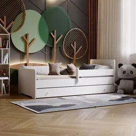 Kobi Kinderbett Max 80 x 160 cm Holz weiß rosa