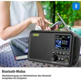 Leicke tragbares DAB+ Radio mit Bluetooth 5.0 Küchenradio 4000mAh Akku, 80 Voreinstellungen, MicroSD/TF/AUX Anschluss