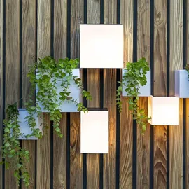 Newgarden Wally Quader-Wandlampe Kunststoff 12x12x18 cm Solar mit Dämmerungssensor weiß