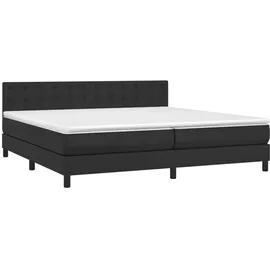 vidaXL Boxspringbett mit Matratze & LED Schwarz 200x200 cm Kunstleder