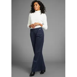 LAURA SCOTT LAURA SCOTT, Damen, Gr. 36, N-Gr, blau (dunkelblau), Web, Obermaterial: 65% Polyester, 33% Viskose, 2% Elasthan, Nadelstreifen, weit lang, Hosen Anzughose, mit Nadelstreifen