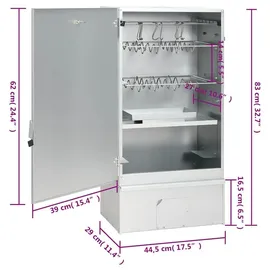 vidaXL Räucherofen 44,5x29x83 cm verzinkter Stahl
