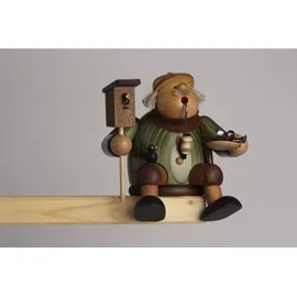KWO Kunstgewerbe-Werkstätten Olbernhau GmbH Räuchermann Kantenhocker Vogelfreund 17 cm mehrfarbig