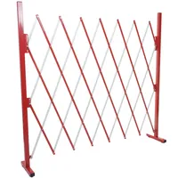 Mendler Absperrgitter HWC-B34, Scherengitter Zaun Schutzgitter ausziehbar, Alu rot-weiß ~ Höhe 153cm, Breite 28-200cm