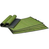 Relaxdays Tischset 6 teilig, Platzdeckchen, Bambus, rutschhemmende Unterseite, 30 x 45 cm, 6er Platzset, 6 Tischmatten, abwischbar, grün