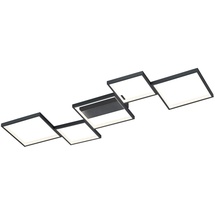 Trio Leuchten LED Deckenleuchten Sorrento 627710532, Metall Schwarz matt, inkl. 34 Watt LED, Switch Dimmer