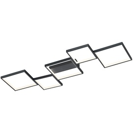 Trio Leuchten LED Deckenleuchten Sorrento 627710532, Metall Schwarz matt, inkl. 34 Watt LED, Switch Dimmer