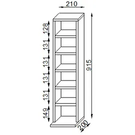 VCM CD/DVD-Regal Elementa Kern-Nussbaum