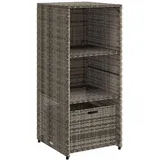 vidaXL Gartenschrank Grau 50x55x115 cm Poly Rattan