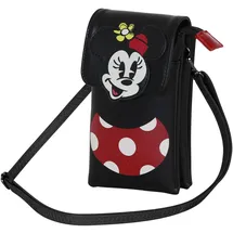 Disney Minnie Maus Face-Handytasche, Schwarz, 12 x 20 cm