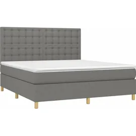 vidaXL Boxspringbett 180 x 200 cm Dunkelgrau