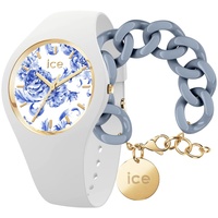 Ice Blue - White Porcelain - Small - 3H + Jewellery - Chain Bracelet - Artic Blue