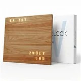 build-yours.de Wanduhr Wortuhr Jupiter in Deutsch - LED Wanduhr zum Aufhängen & Hinstellen (Elegante WordClock aus Stuttgart) braun