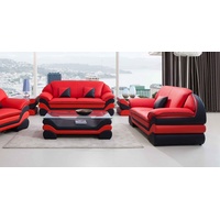 JVmoebel Sofa Schwarz-beige Wohnlandschaft 3+2 Sitzer Design Sofa Garnitur, Made in Europe rot|schwarz