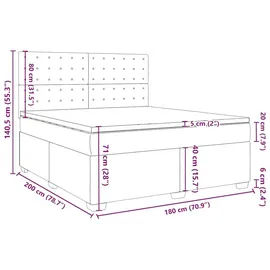 vidaXL Boxspringbett mit Matratze Blau 180x200 cm Samt