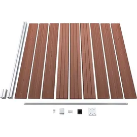 vidaXL WPC Zaun-Set 3 Quadrate + 1 Schräge 619x186 cm Braun