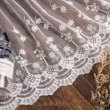 10 Yard Vintage Bestickter Spitzenbesatz Spitzenborte Dekoband Spitzenband Spitzenbordüre Zierband Spitzenstoff für Nähen Brautschleiern Petticoats Hochzeitskleid Hochzeit Deko 32cm Breite,C Weiß