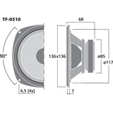 Monacor TF-0510 Basslautsprecher 5 Zoll 75 Watt 8 Ohm