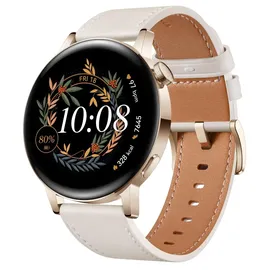 Huawei Watch GT 3 Elegant 42 mm light gold white leather
