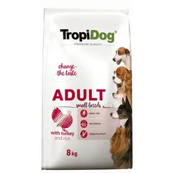 TROPIDOG Premium Adult Small Breeds mit Pute und Reis 2x8kg